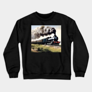 Orient Express Steam Train Digital Drawing Crewneck Sweatshirt